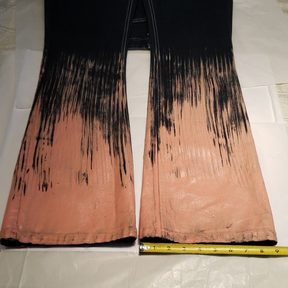 Maurice Malone Collection NEW Hand-Painted Unique JEANS Navy Pink Women's 🎉HP🎉 - Picture 14 of 15
